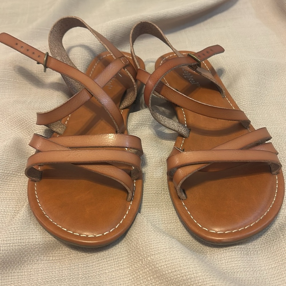 Xappeal Tan Strappy Leather Sandals - Picture 4 of 5